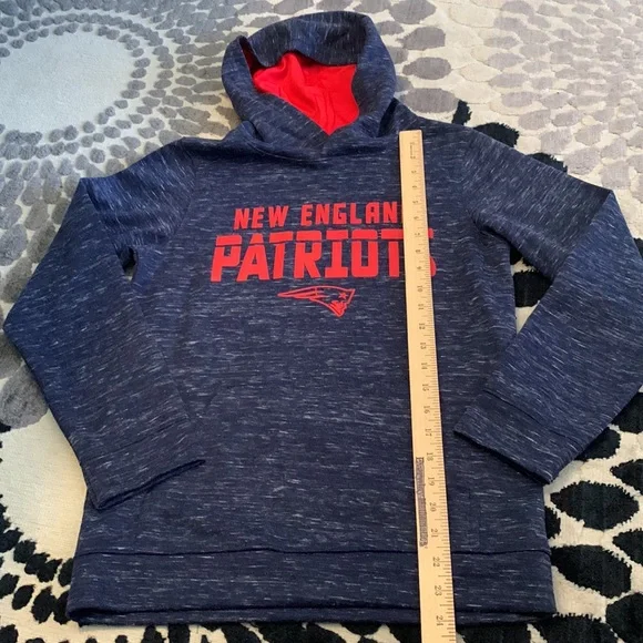 Team Apparel New England Patriots Youth Large (10/12) Sweatshirt Blue Hoodie - Picture 2 of 8